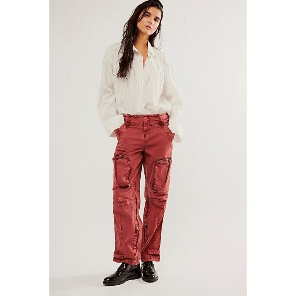 Free People Can't Compare Slouch Pants Cargo Zipper Pockets Jasper M Imperfect